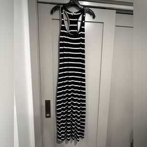 Black and White Striped Maxi Dress